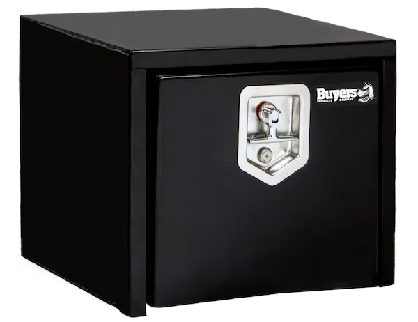 1703349 – BUYERS PROD Tool Box, Underbody 1 Recessed Drop Door Powder Coated Black Carbon Steel 18 Inch Length x 12 I...